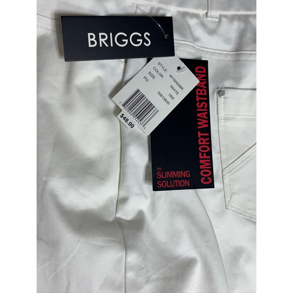 Briggs New York Slimming Solution Bermuda Shorts 18W 18 Plus Size White Golf NWT - Picture 3 of 11